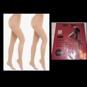NEW Womens 20D Smooth Sheer Control Top Pantyhose Tights Size L